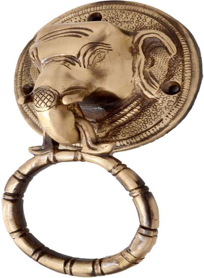 Two Moustaches Elephant Face Brass Door Knocker - Image 2